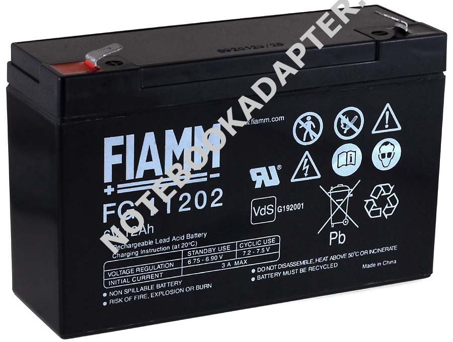 Olověná baterie FG11202 Vds 6V 12Ah - FIAMM originál
