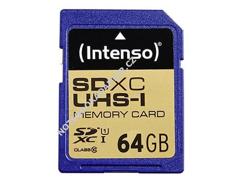 paměťová karta Intenso 64GB SDXC Premium CL10 UHS-I