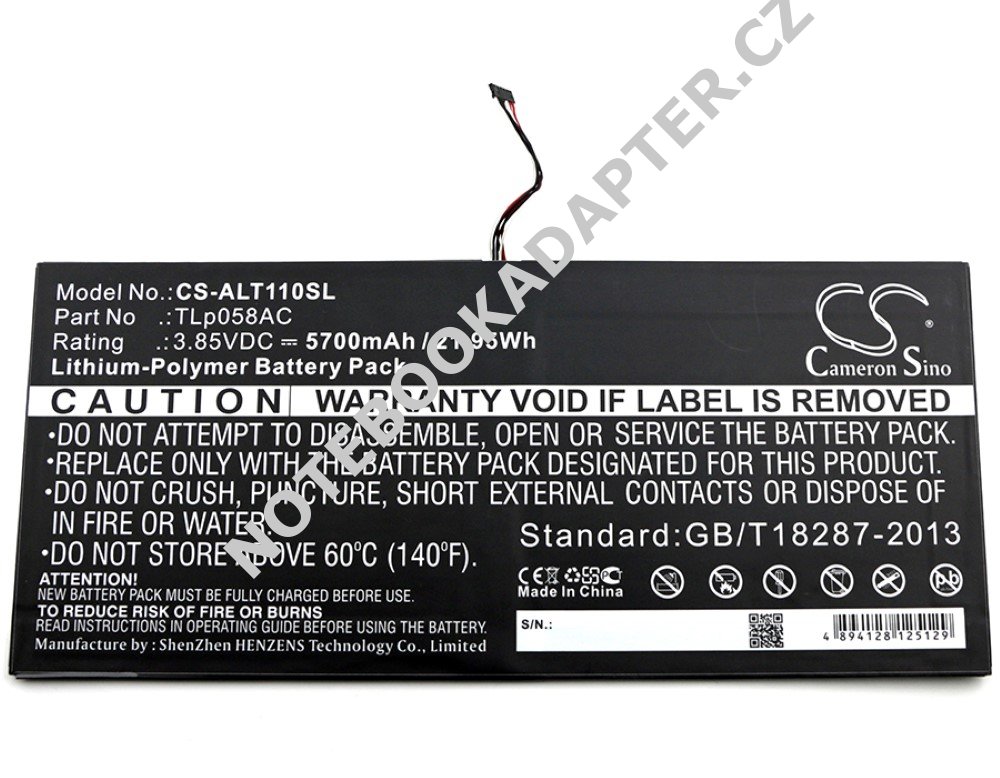 aku kompatibilní s Alcatel Typ TLp058AC