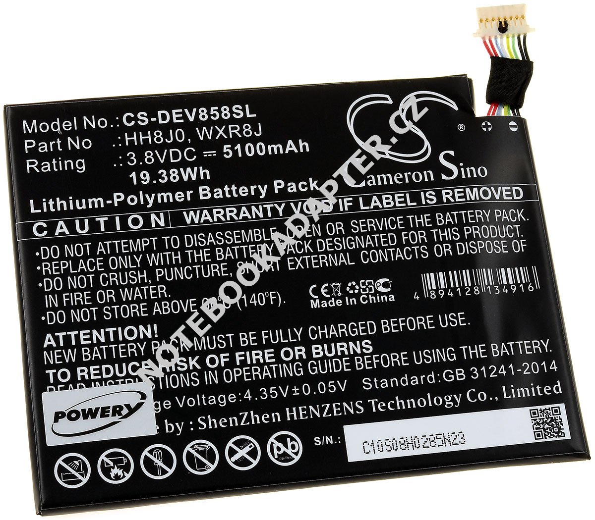 aku pro Dell Venue 8 Pro 5855 / Typ 0HH8J0