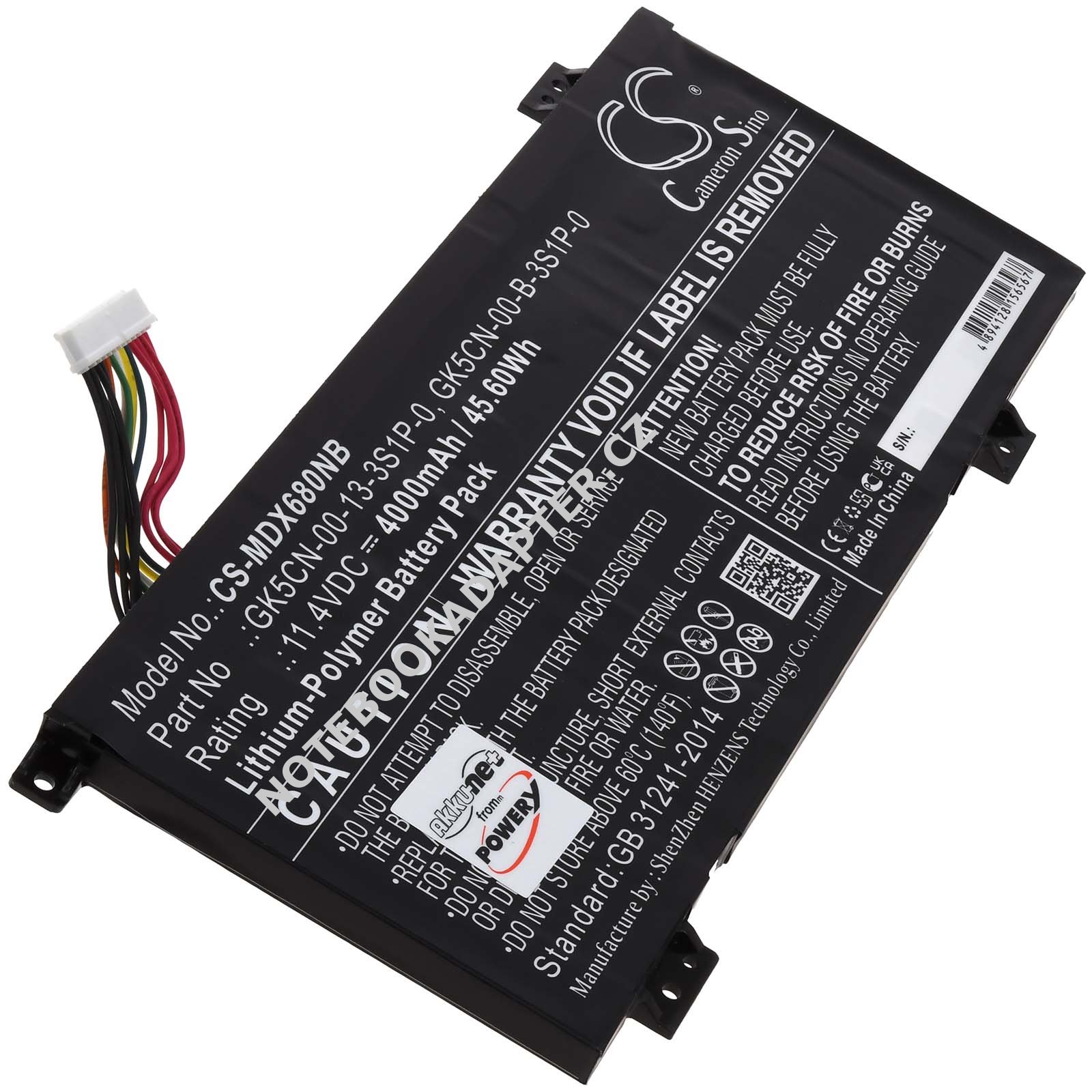 aku pro Medion Erazer X6805, Medion MD61635, Typ GK5CN-00-13-3S1P-0