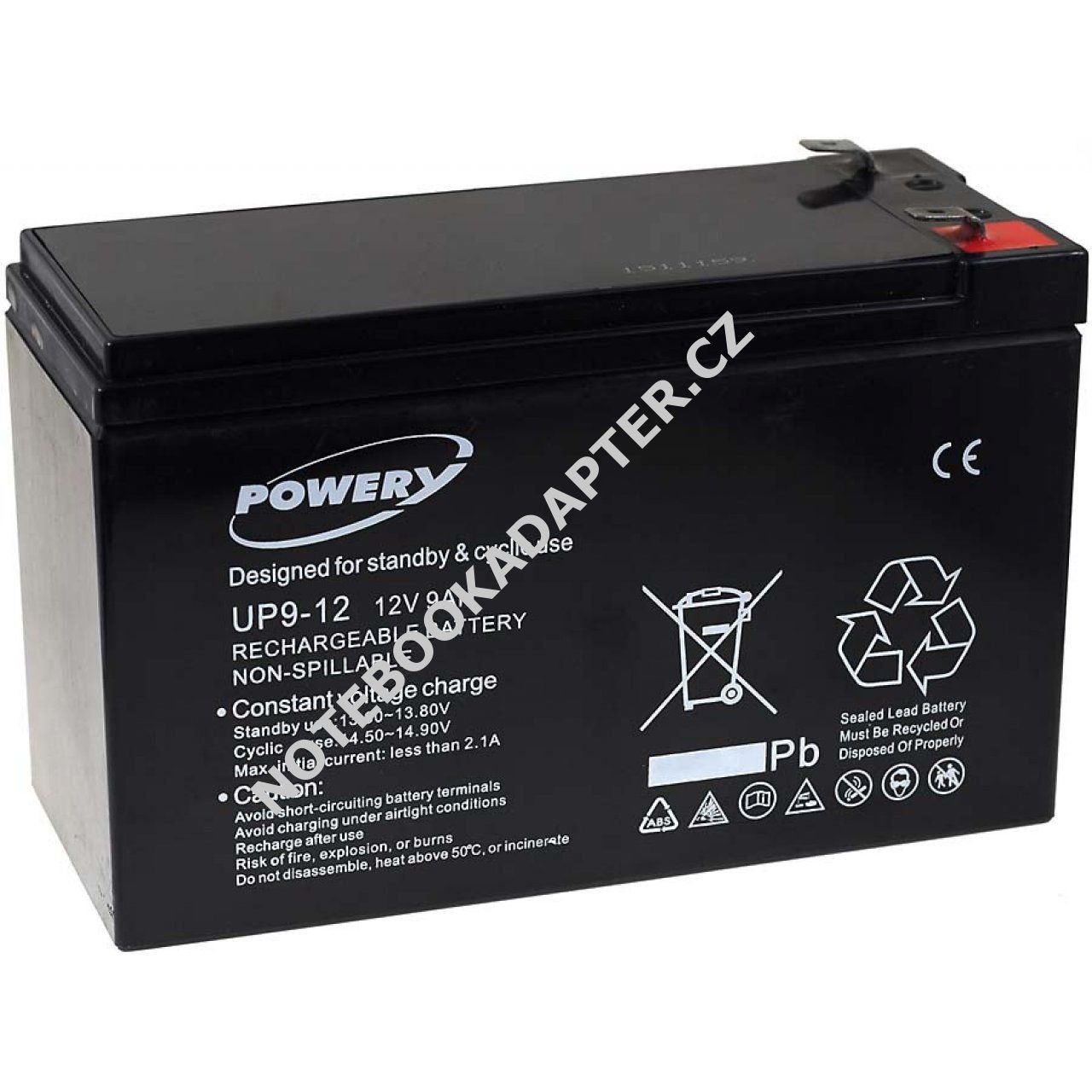 Akumulátor typ UP9-12 12V 9Ah - Powery originál