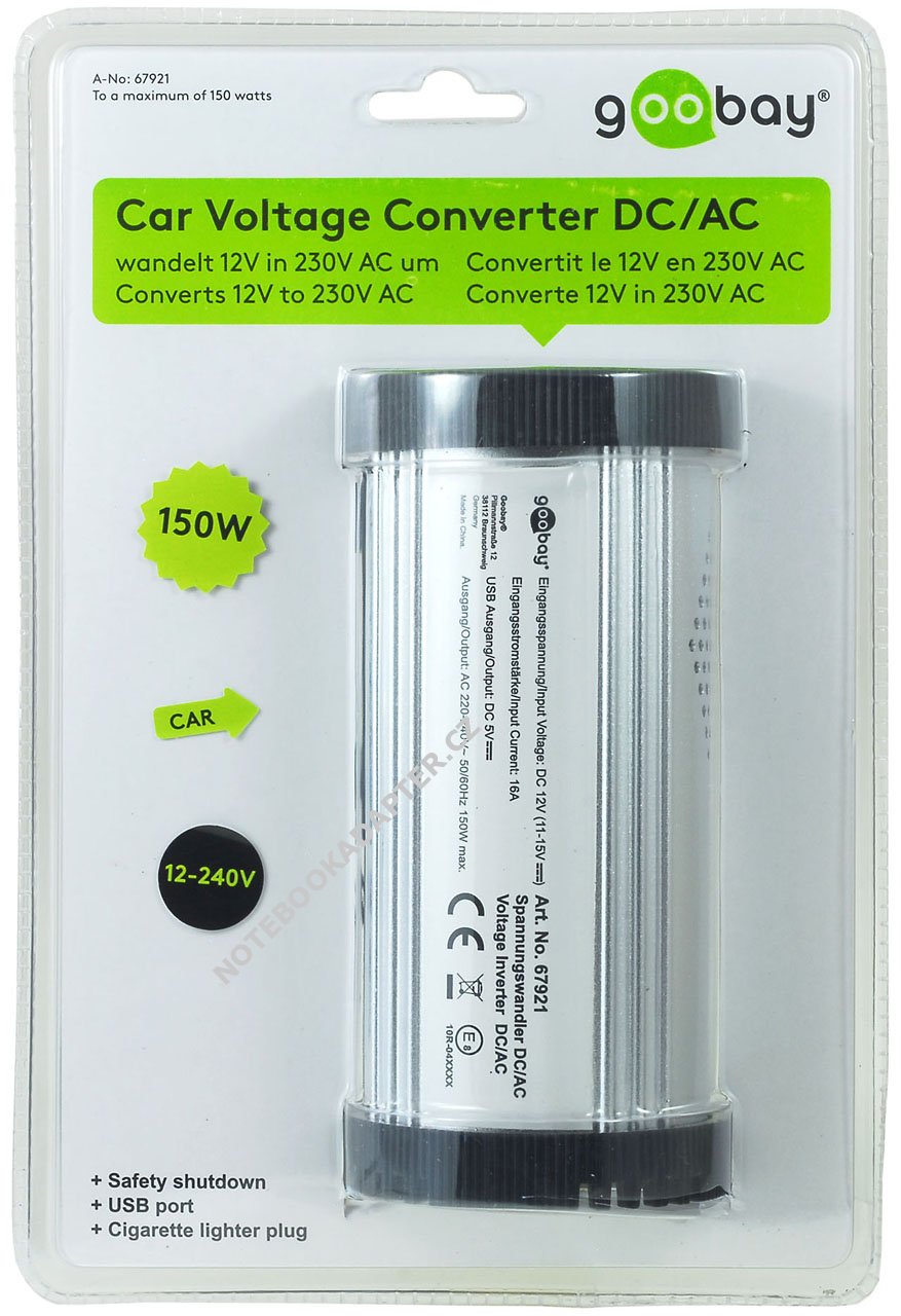 auto-Inverter/ Spannungswandler 2in1 12V-DC/ 230V-AC 150W