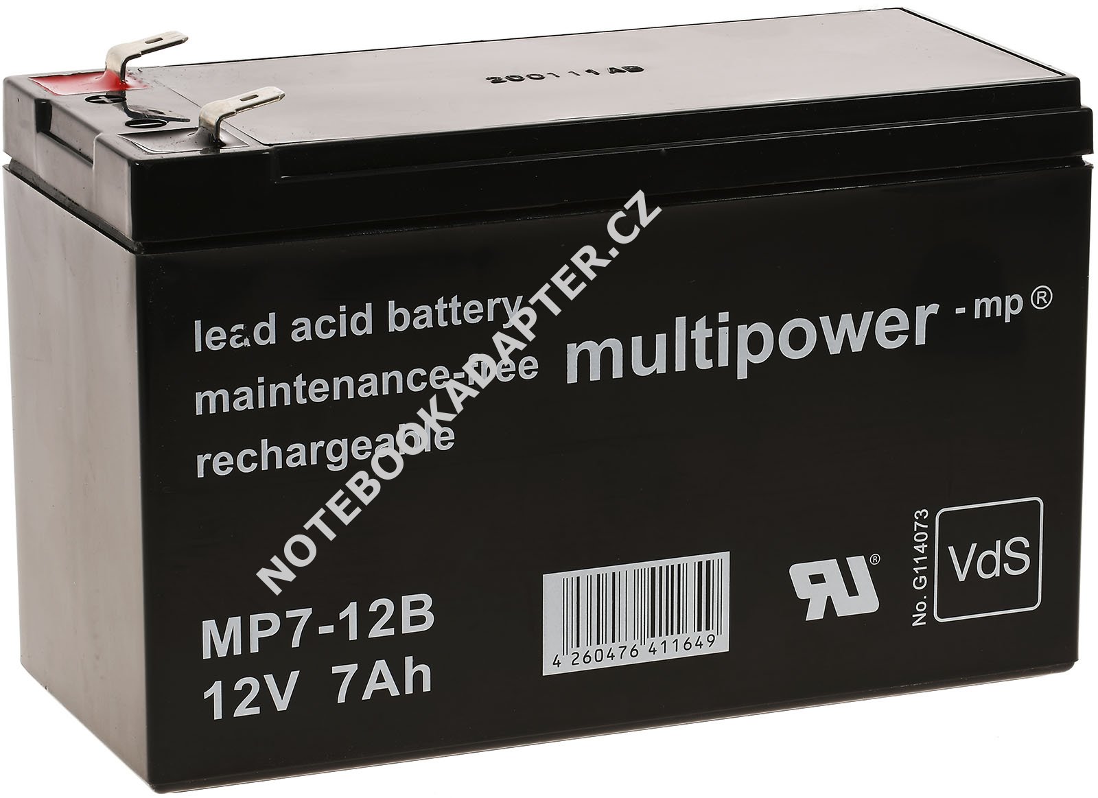 olověná baterie MP7-12B VdS /   LC-R127R2PG1 12V 7Ah (nahrazuje 7,2Ah) - Multipower