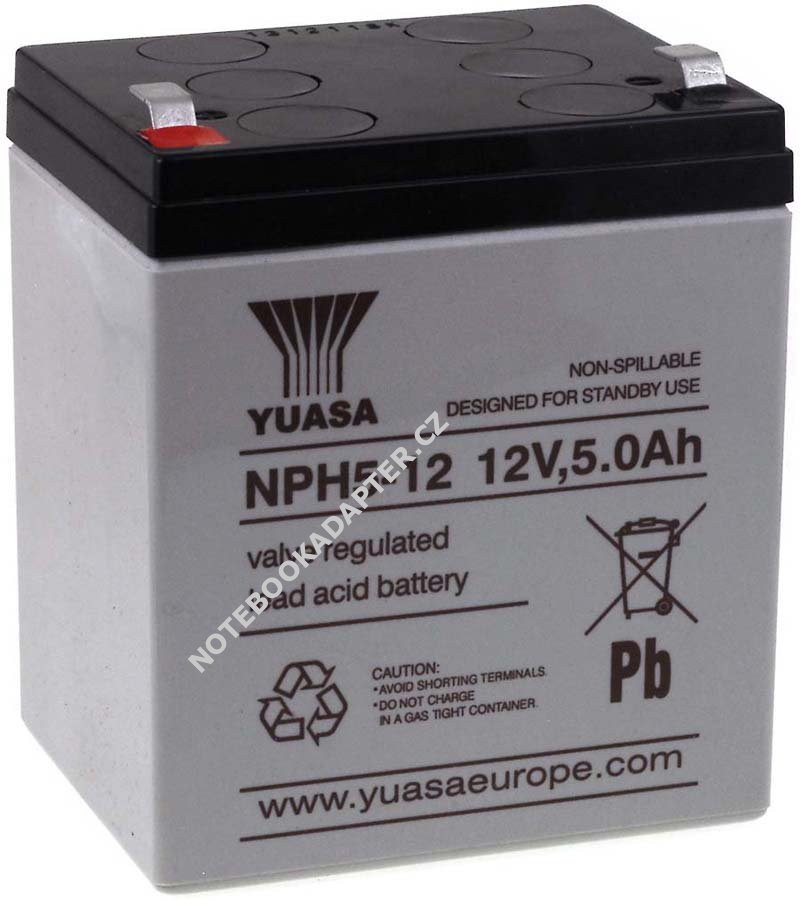Olověný akumulátor NPH5-12 (zvýšený výkon) - YUASA originál