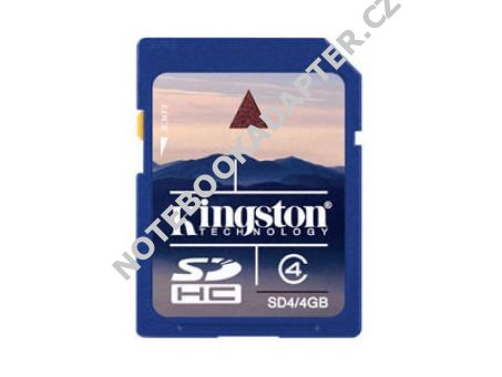paměťová karta Kingston SDHC 4GB blistr Class 4