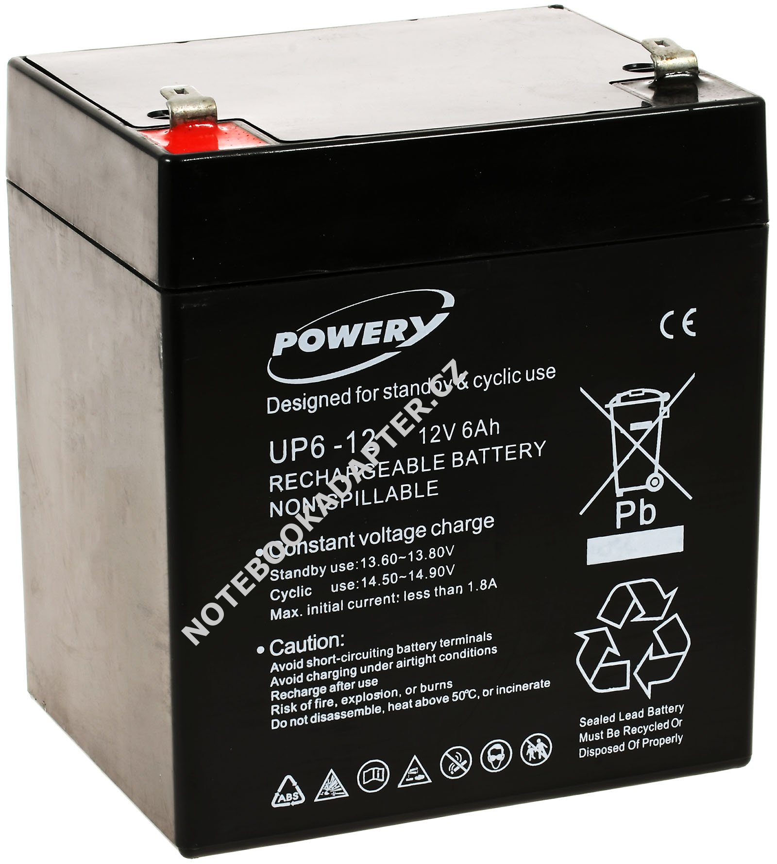 Powery náhradní aku 12V 6Ah (nahrazuje 4,5Ah, 5Ah) originál