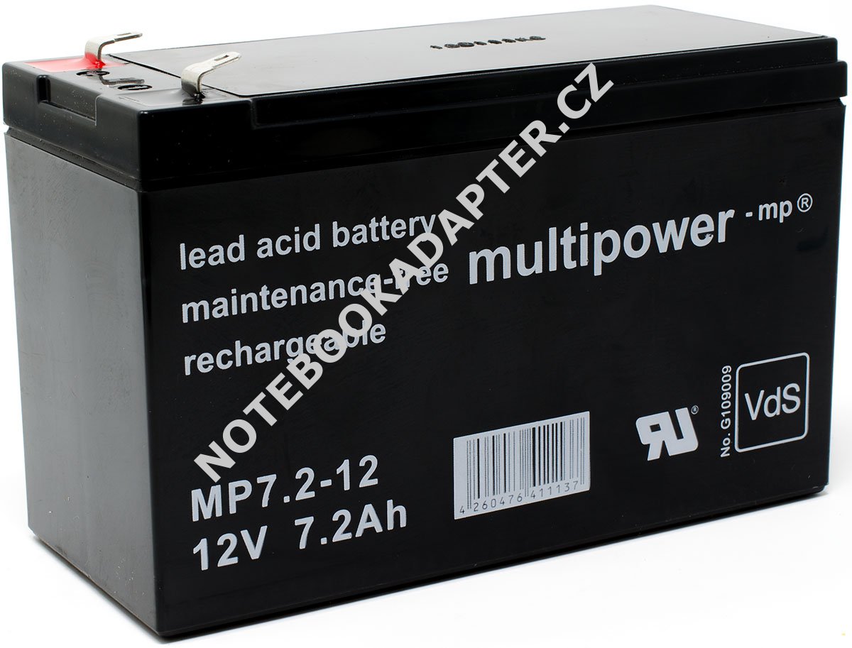 Powery olověná baterie (multipower) MP7,2-12 Vds nahrazuje Panasonic LC-R127R2PG